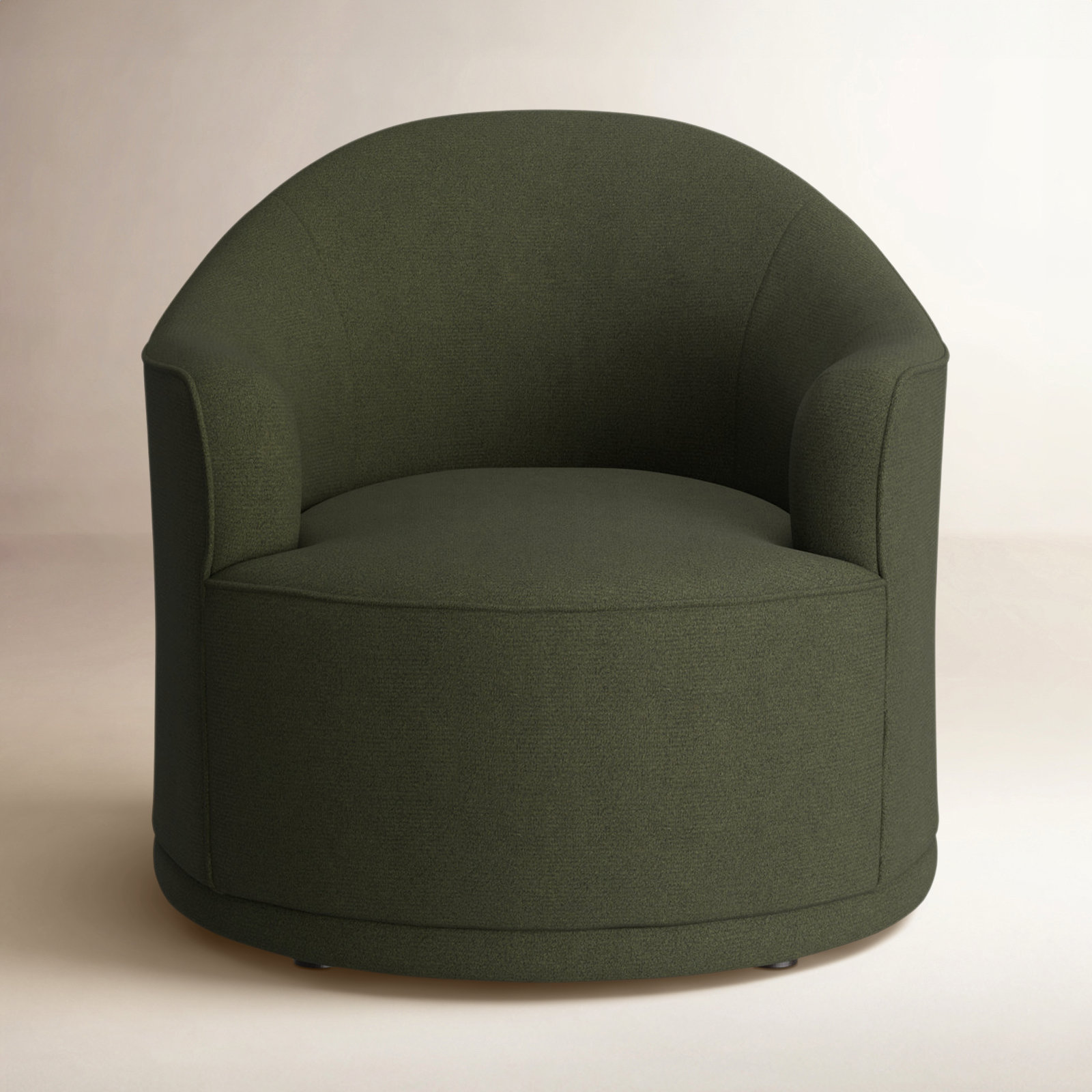 Rumi Upholstered Swivel Barrel Chair, Loden Performance Weave