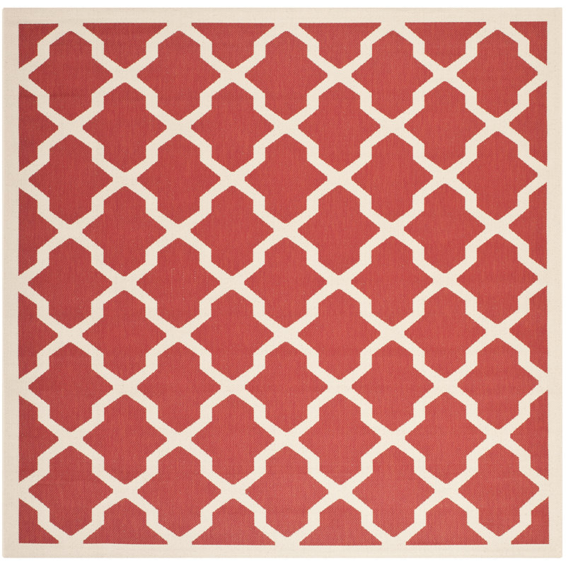 Herefordshire Performance Geometric Indoor/Outdoor Area Rug, Square 7'1"