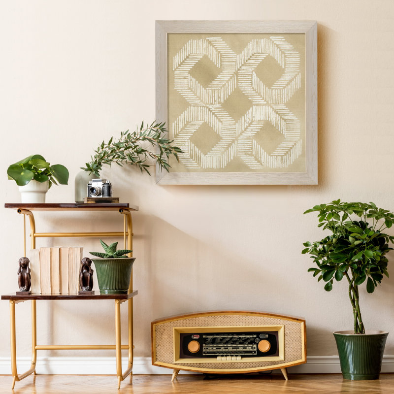« Sand Stitch II », reproduction d’art sur toile encadrée, H 17 po x l 17 po x P 1,5 po, Cadre blanc