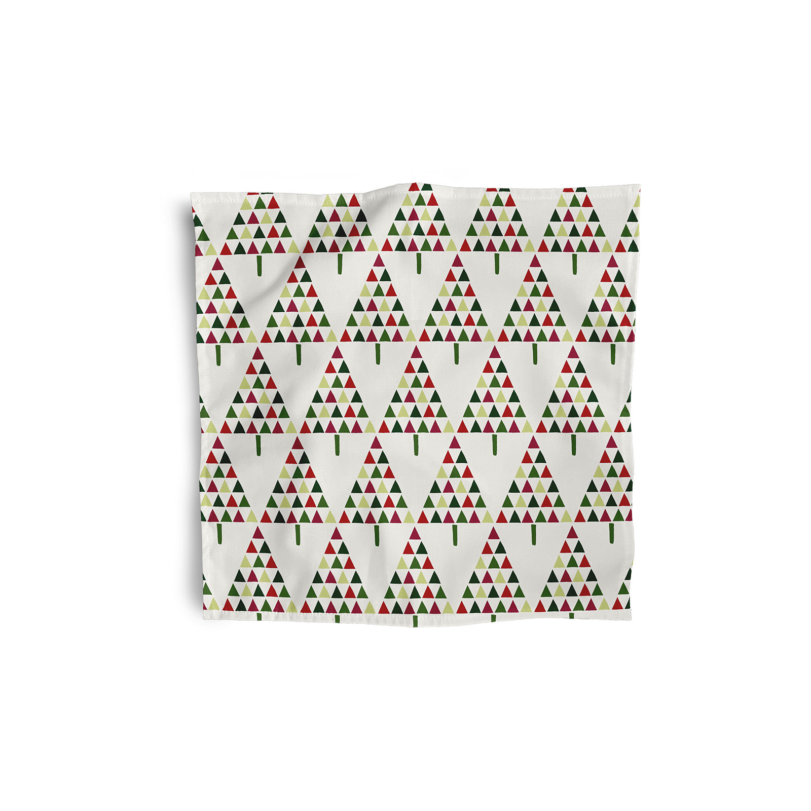Christmass Triangle Trees 4 Piece Napkin Set, Green