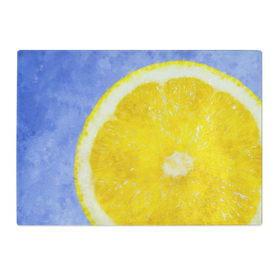 Tempered Glass Lemon Slice Chopping Board