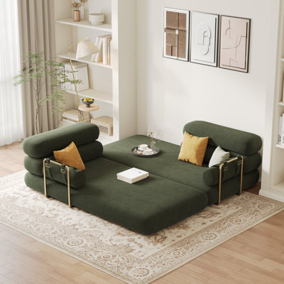 81" Velvet Futon Sofa Bed 3-Seater