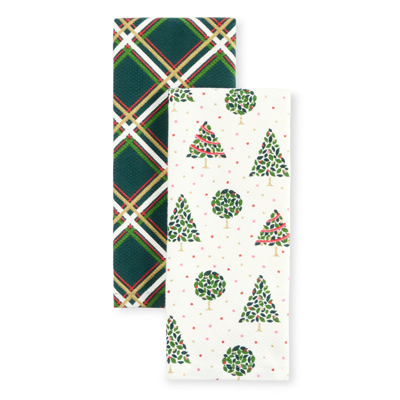Loop And Dot Plaid Kitchen Towel Set