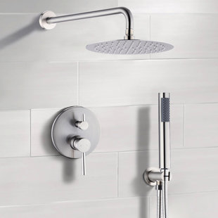 Matte Black 10" Shower Head Pair: Rain And Handheld, Brass For A Refreshing Bath Time Comfortable Experience