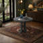 Table de salle à manger ronde extensible de style campagnard pour cuisine ou salle à manger (noire)-249157910