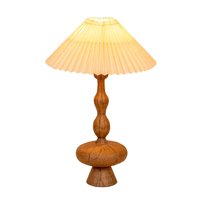 Zoalie Resin Table Lamp with Pleated Shade