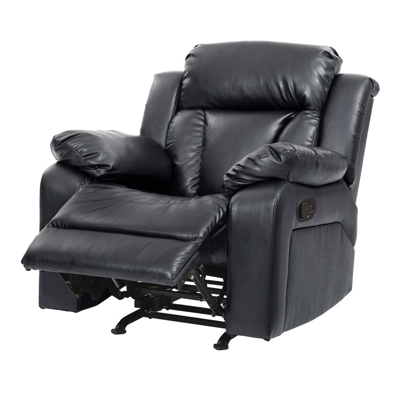 Elegant Padded Arm Recliner In Black, Black