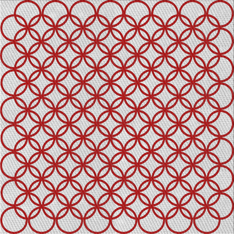 Tapis de zone grise à motif rouge Isham, Carré 4 pi