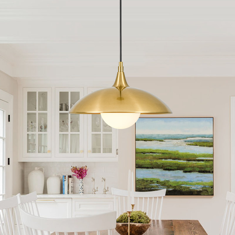 Luminaire suspendu en forme de globe en verre à 1 lumière de 39,4 po de largeur