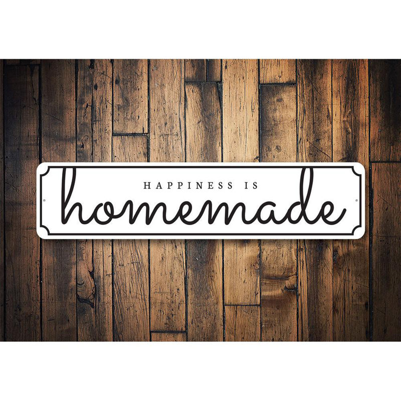Happiness Is Homemade Aluminum Sign, 6" H x 24" W x 0.06" D