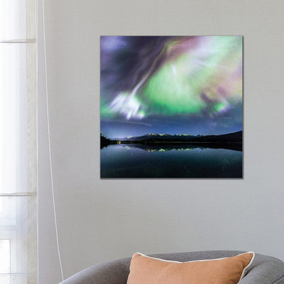Aurora Borealis on the Canadian Rockies 1 Piece Wrapped Canvas Wall Art