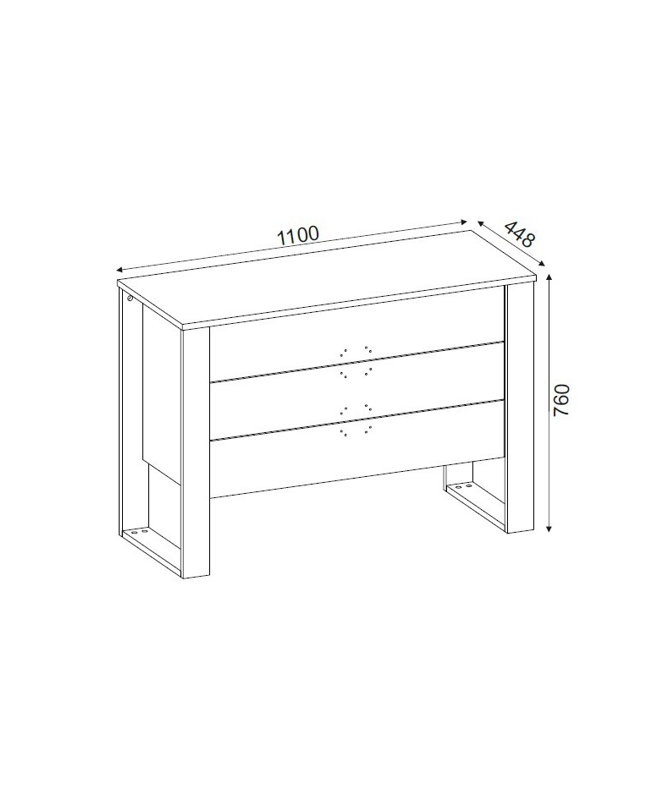 Fjeldheim 110cm W 3 - Drawer Chest of Drawers