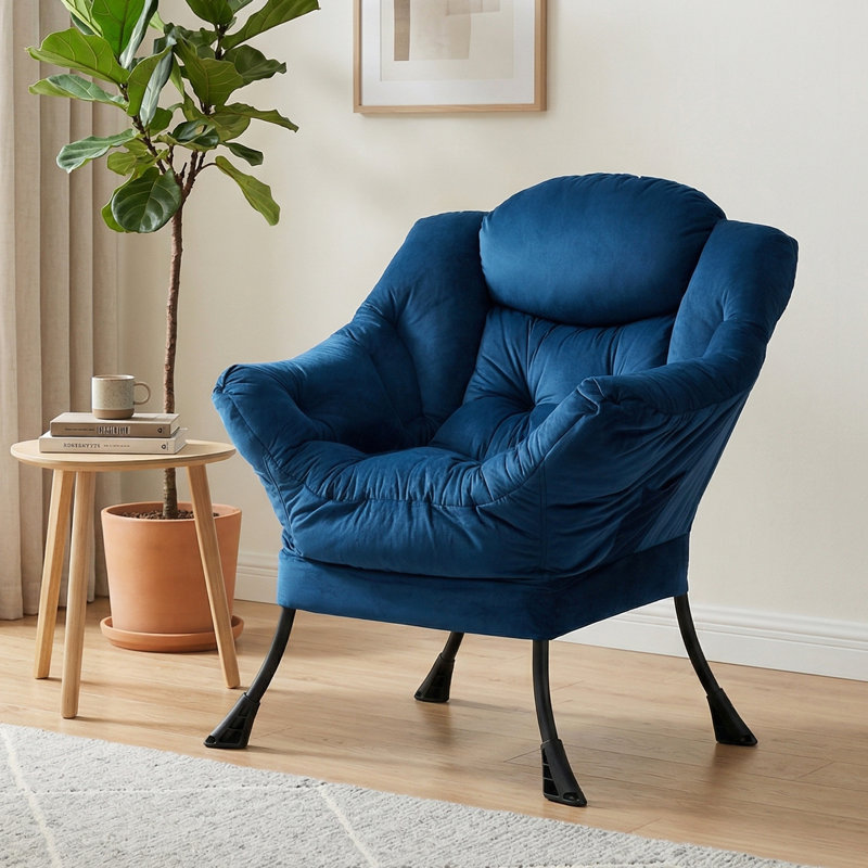 Armchair Accent Chair Lazy Chair, Dark Blue