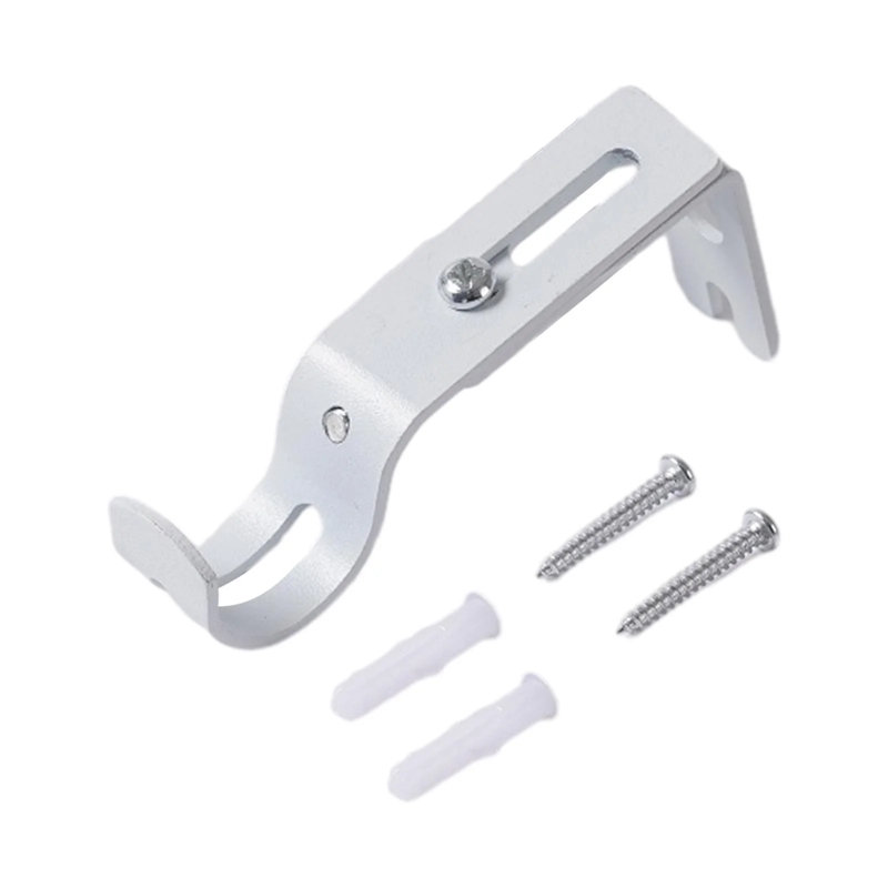 4-Pack Adjustable Metal Curtain Rod Brackets for Sturdy Hanging, White