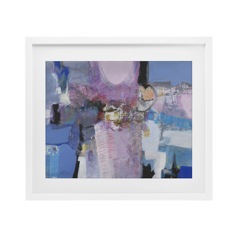 «Pastel Simpatia», reproduction abstraite encadrée sous verre, conception de Maurizio Piovan, H 17 po x l 21 po