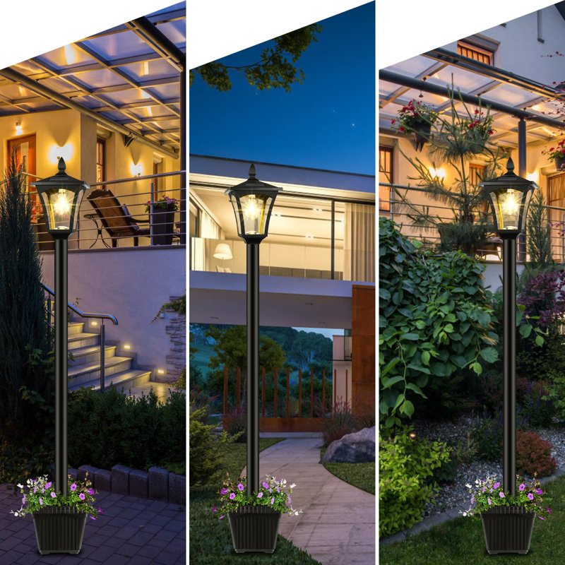 Éclairage solaire extérieur 72 po avec jardinière