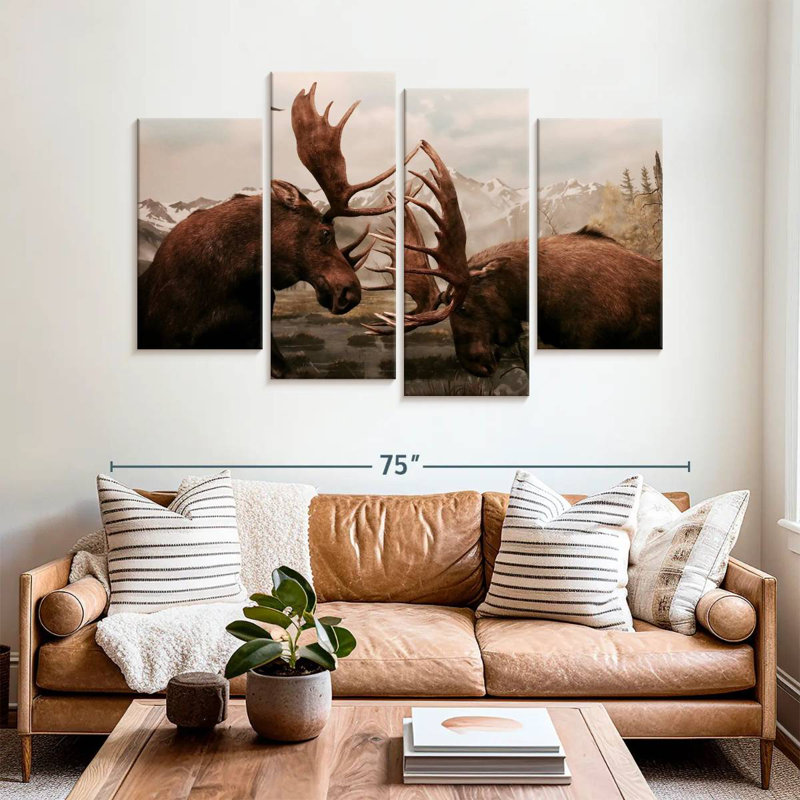Brampt Moose Battle, 42"H x 68"W