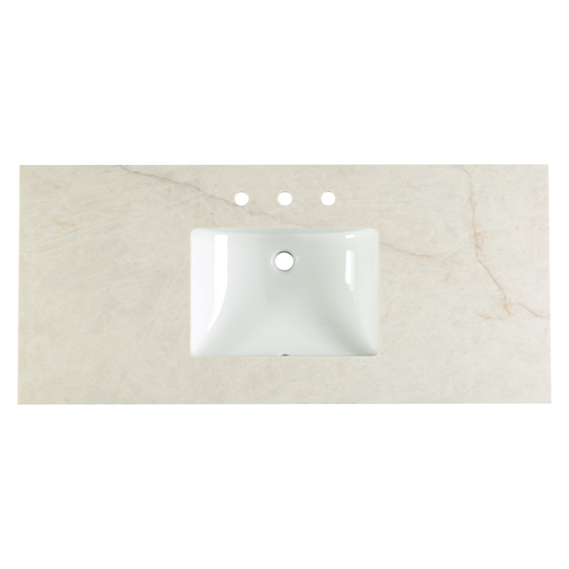 Plateau de meuble-lavabo à simple cuve intégrée 49 po x 22 po LustreLine Orelia, Orelia