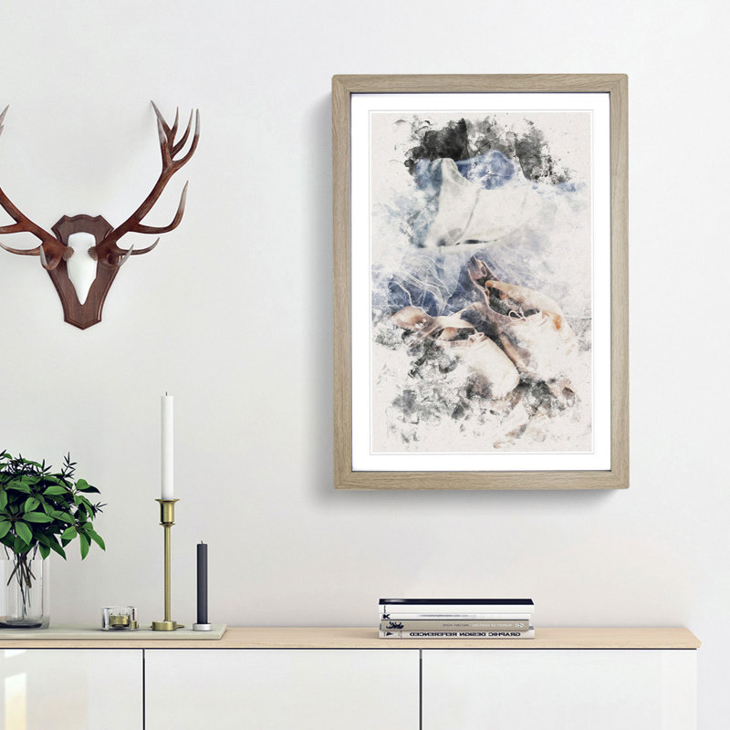 The Dress and Slippers of a Ballerina - Picture Frame Graphic Art, Oak Framed, 87cm H x 62cm W x 2cm D