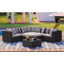 Ensemble de canapé d'extérieur en osier 7 pièces, canapé en rotin, avec coussins colorés, canapé de conversation, pour patio, jardin, terrasse, osier brun