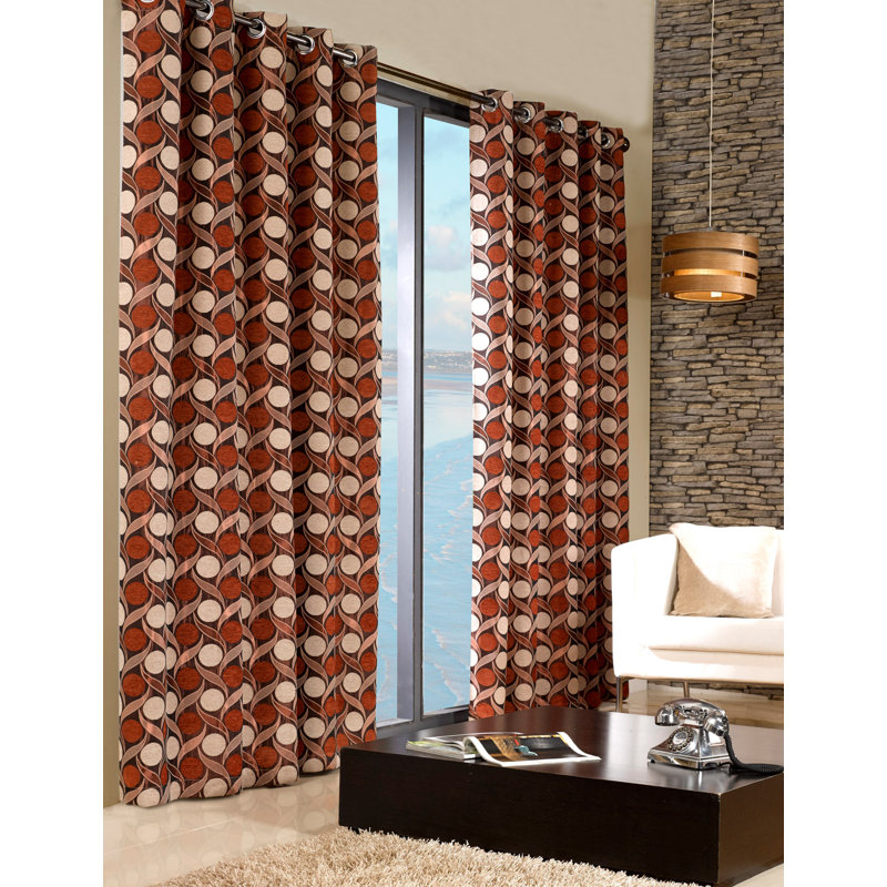Banta Room Darkening Curtain Pair, 168 W x 183 D cm, Spice