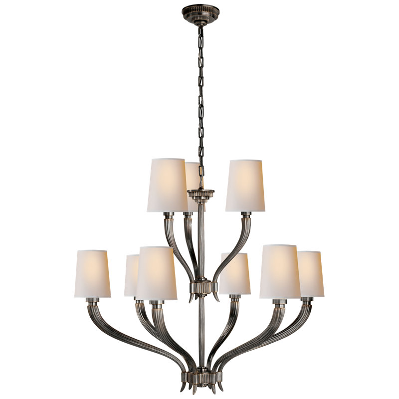 Chapman & Myers Ruhlmann 2-Tier Chandelier, Bronze