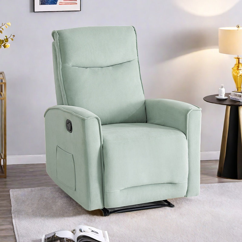 Fauteuil inclinable ergonomique avec pochette de rangement, Mélange de polyester gris