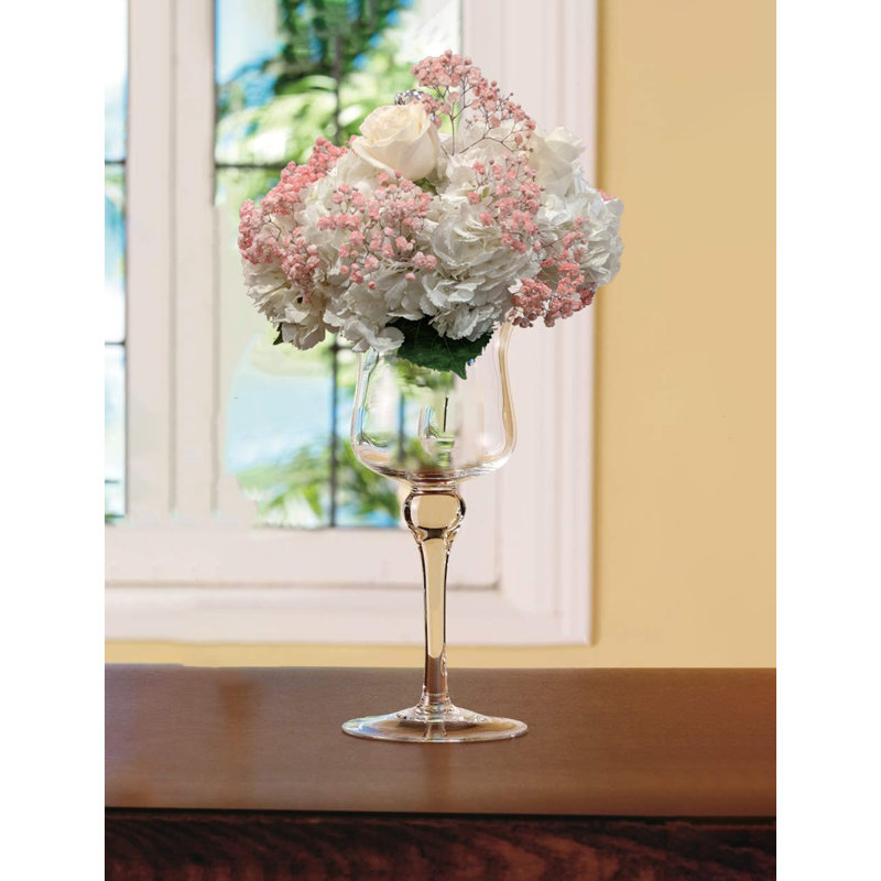 Handmade Glass Table Vase, 13.25" H x 6" W x 6" D