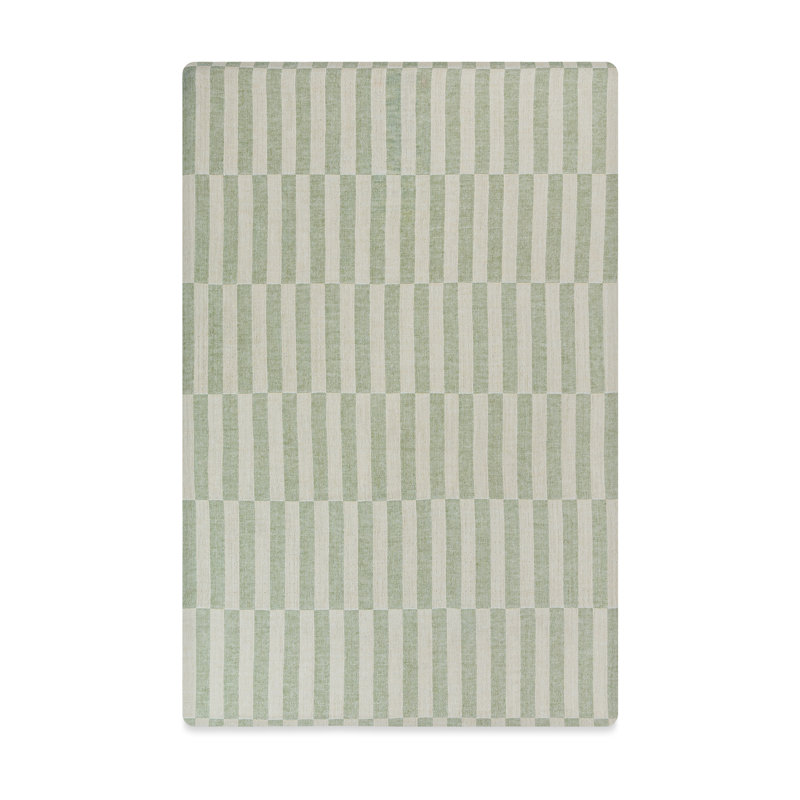 Moss Stripe Muslin Mini Crib Sheet