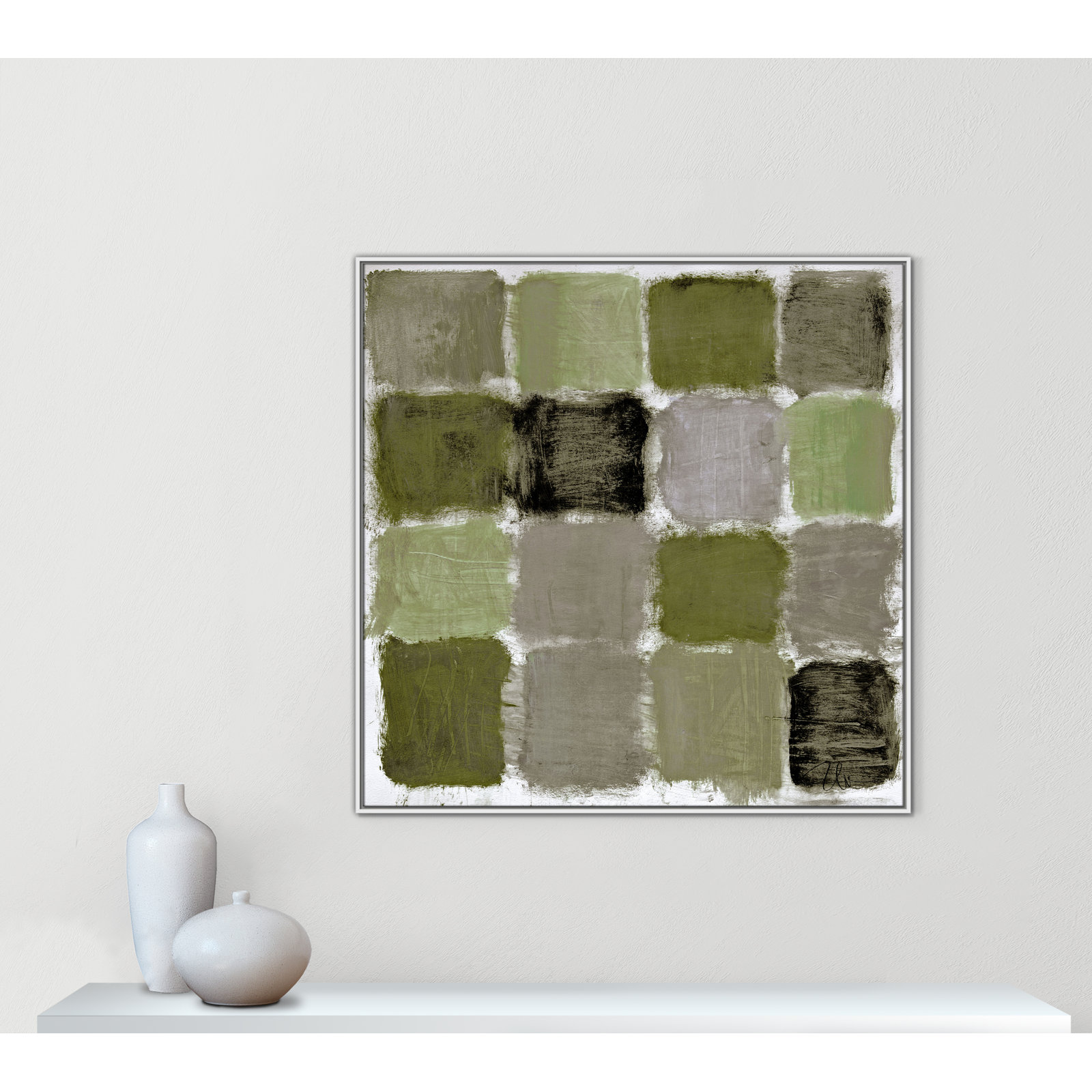 Powder Room Reflections Print by , 46.5" H x 46.5" W, White