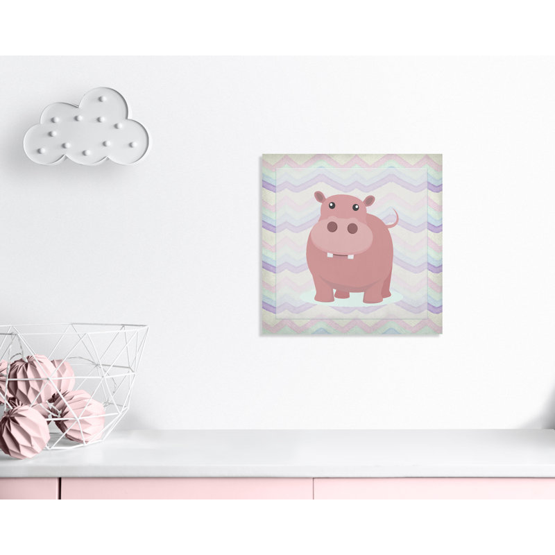 Adhésif décoratif rose Hippo Time, Canevas, H 24 po x l 24 po x P 1,5 po