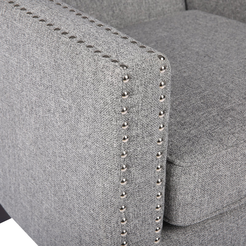 Fauteuil capitonné de 70,99 cm de large Marita, Gris