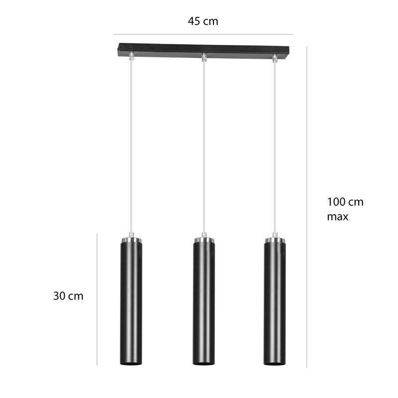 Eberle 3 - Light Cluster Pendant, Black