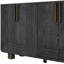Buffet de rangement rétro de 54 pouces avec configuration à 4 portes, tablettes réglables, placage de frêne antique, ton noir, convient à différentes pièces, support en bois massif, armoire à fermeture silencieuse, quatre