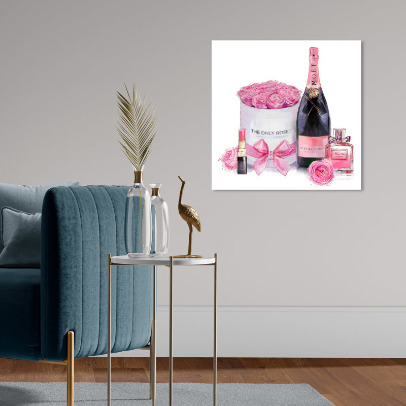 «Pinkish Glamour», peinture sur toile tendue, H 20 po x l 20 po