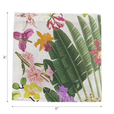 Fantasy Tropical Cotton Sateen Cocktail Napkins