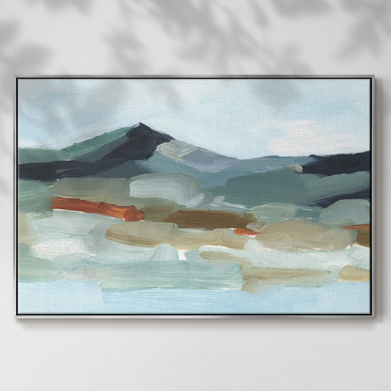 Autumn Mountains I, reproduction d'art sur toile, H 25 po x l 37 po x P 2 po, Toile argentée avec cadre flottant