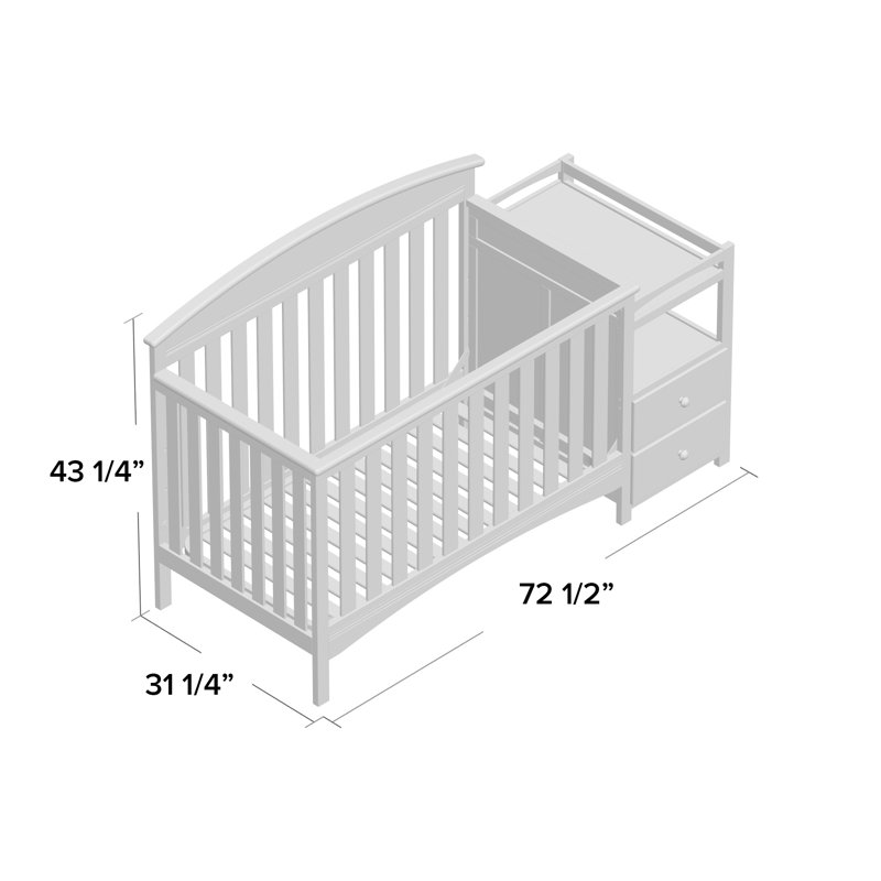 Abby 4-in-1 Convertible Crib, Gray