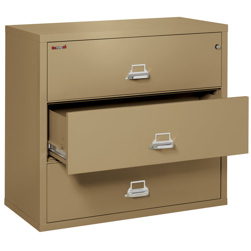 3 - Drawer File Cabinet, Sand, Key Lock