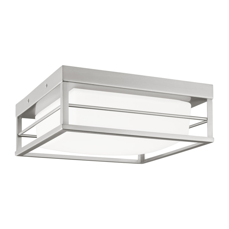 Plafonnier encastré 1 lumière DEL Krista, H 3,75 po x l 10 po x P 10 po, Nickel brossé