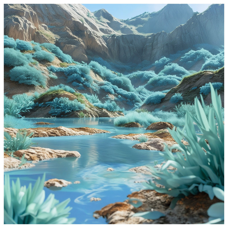 Housses de couette Mountain River Landscape, Grand lit
