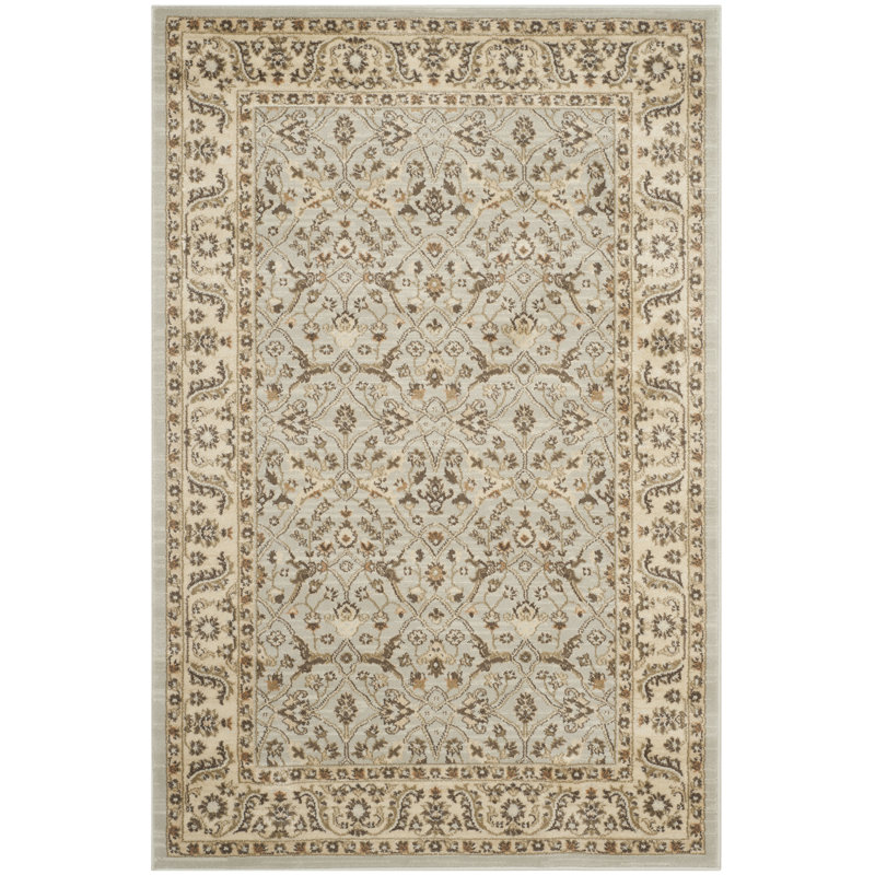Tapis gris / ivoire Lavelle, Rectangle 5 pi 1 po x 7 pi 7 po