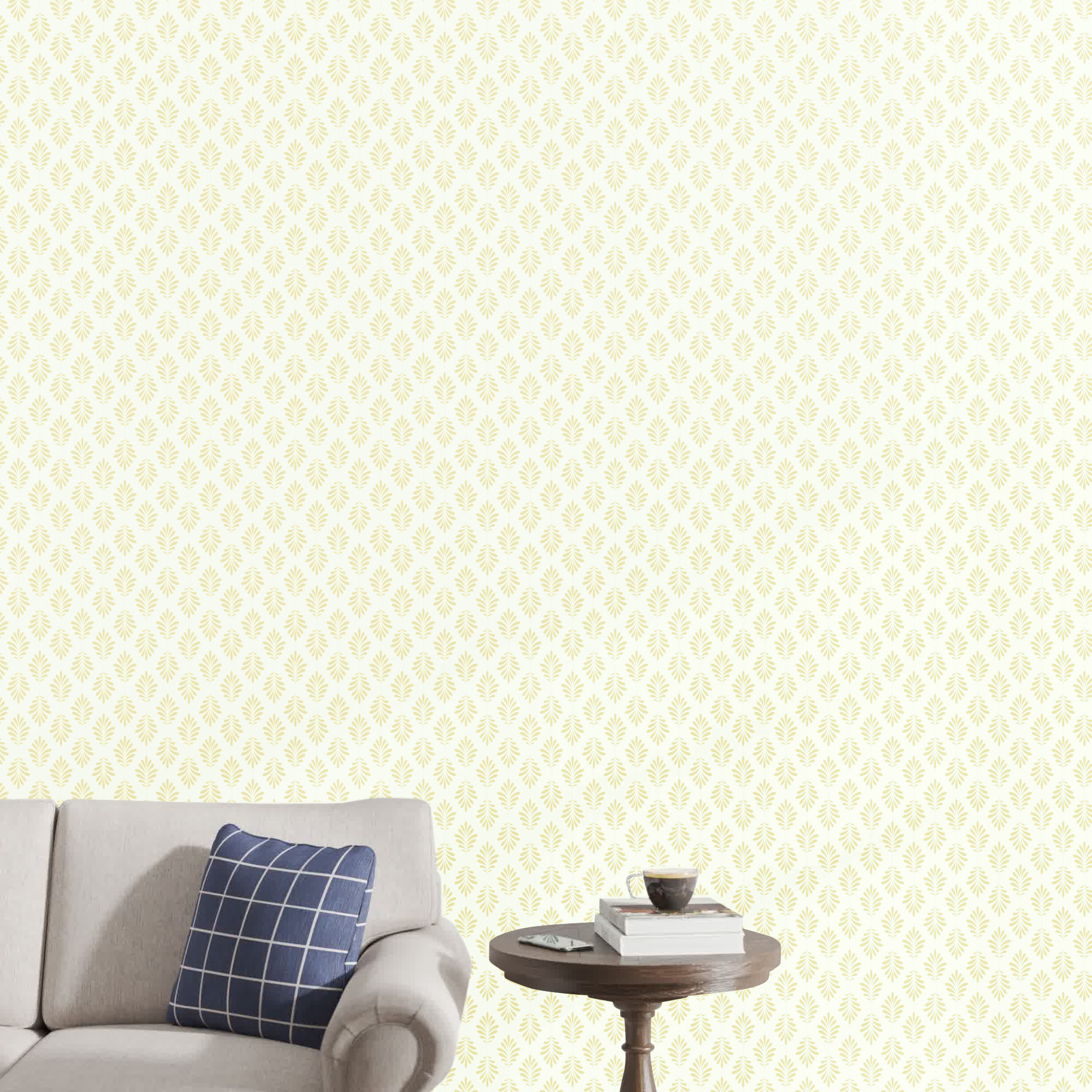 Saskia Modern Floral Wallpaper, Yellow