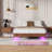 Queen Walnut Floating Bed Frame With LED Lights - Wave Curve Wood Texture, Heavy Duty Metal Slats, No Box Spring Needed-1065551499-1065551498