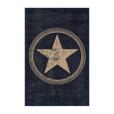 Soft Plush Esquibel July 4Th Modern & Contemporary Abstract Area Rug in Gray – Navy Binding
