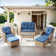 Carolina 7-Piece Square Outdoor Conversation Set With Loveseat And Side Table