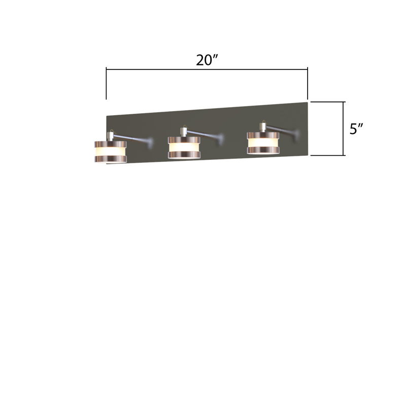 Éclairage pour salle de bain 3 lumières DEL à intensité variable Clandown, Nickel
