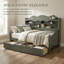 Lit de jour simple rétro avec tiroirs de rangement sous le lit et tablettes de tête de lit | Conception peu encombrante pour les espaces compacts | Aucun sommier tapissier requis | Assemblage facile-721941308