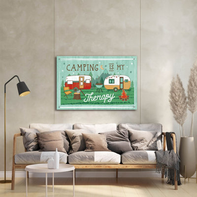 Art mural en verre Trinx «Comfy Camping 8» par Melissa Averinos