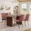 Ensemble de table de salle à manger à double piédestal 70 po avec chaises Velevt-722252377-722252388-722252390